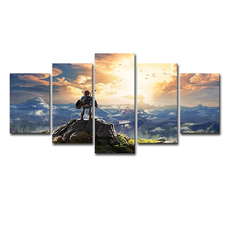 Kids Wall Art Yellow Digital Print Legend of Zelda the Breath of the Wild Canvas