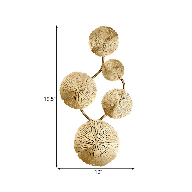 Modern 5/6/8 Lotus Leaf Wall Lamp Gold Finish Stainless Steel Flush Wall Sconce