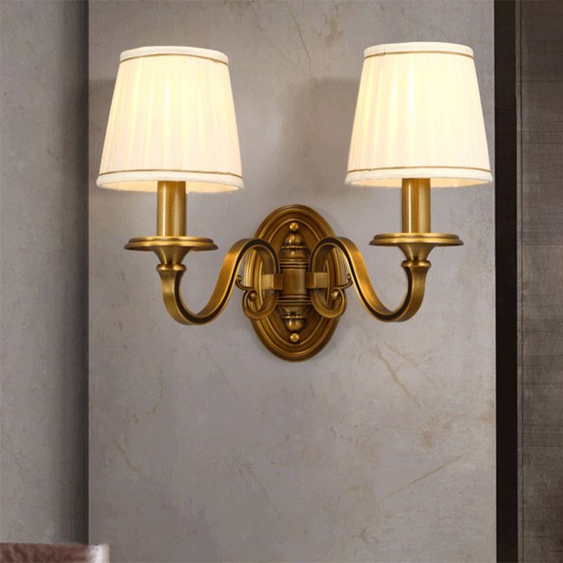 American Style Copper Wall Light Cylinder Shape Wall Lamp for Living Room