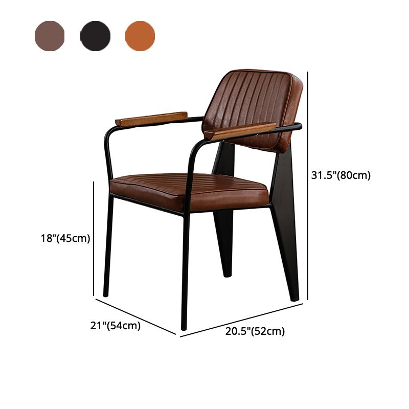 Les chaises de salle à manger en cuir de style industriel ouvrent les chaises latérales de salle à manger tapissées par dos