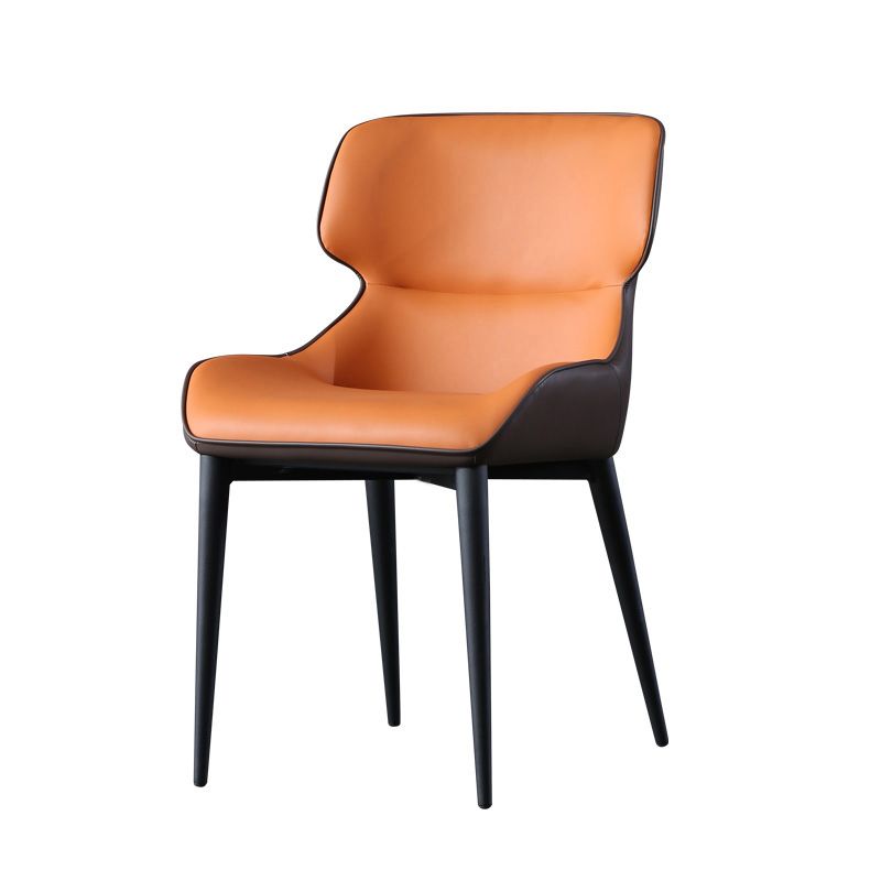 Les chaises contemporaines de salle à manger en métal ont tapissé la chaise de salle à manger de tissu de toile pour l'usage d'intérieur