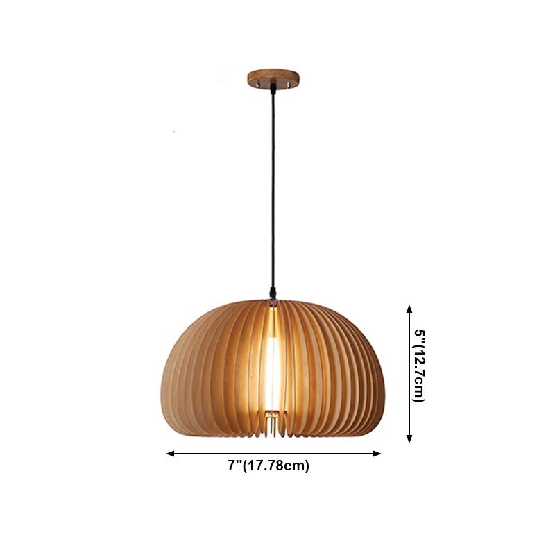 Lampe suspendue en bois style contemporain simple léger pour le café du salon