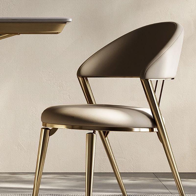 Contemporary Upholstered Dining Chair Open Back Dining Side Chair