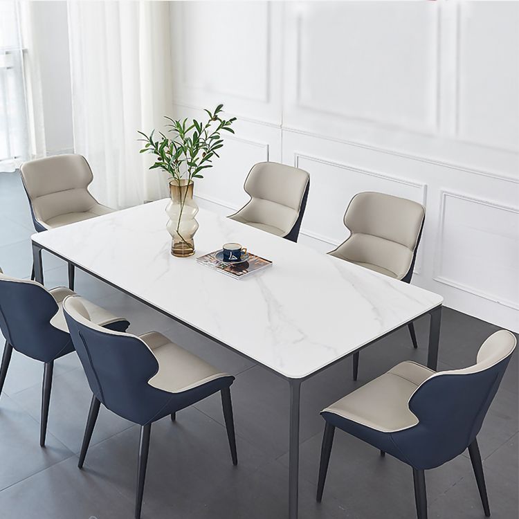 Industrial Design Wingback Parsons Chairs Leather Dining Side Chair