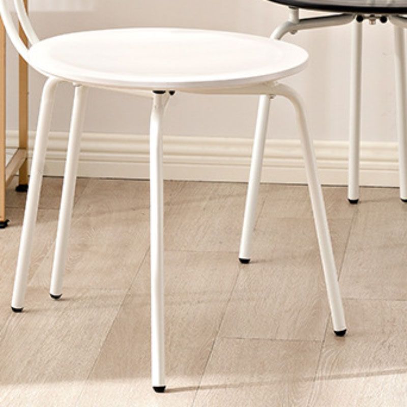 Modern Armless Dining Chair Metal Frame Open Back Dining Chair for Dining Room