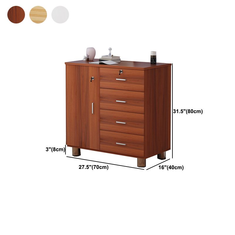 Contemporary Wood Accent Cabinet with Drawer Rectangle Side Cabinet