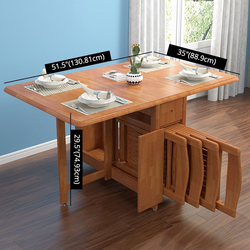 Modern Standard Height Solid Wood Dining Table Rectangle Dining Room Set For Home Use