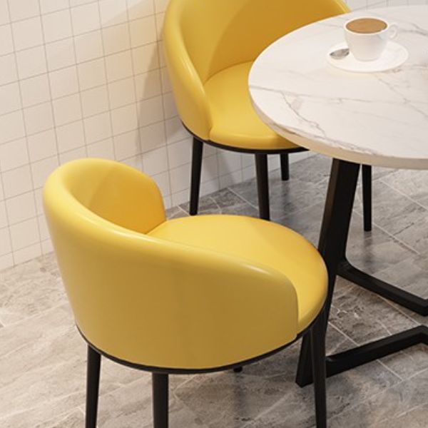 5 Piece Round Shape Contemporary Dining Room Chair and Table Set