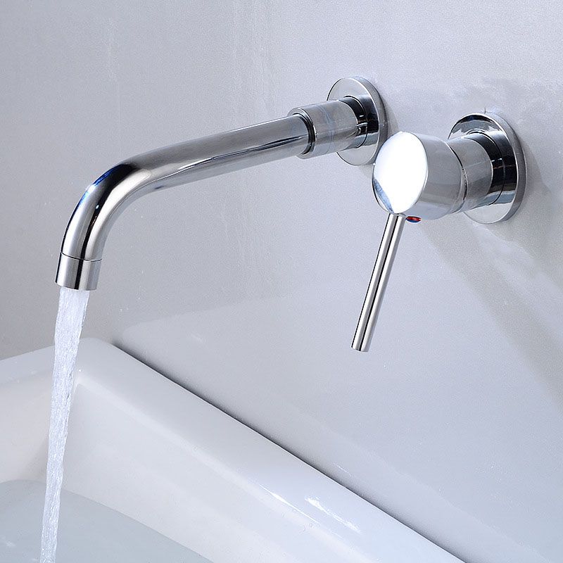 Wall Mounted Metal Tub Filler One Handle Rotatable Tub Faucet Trim