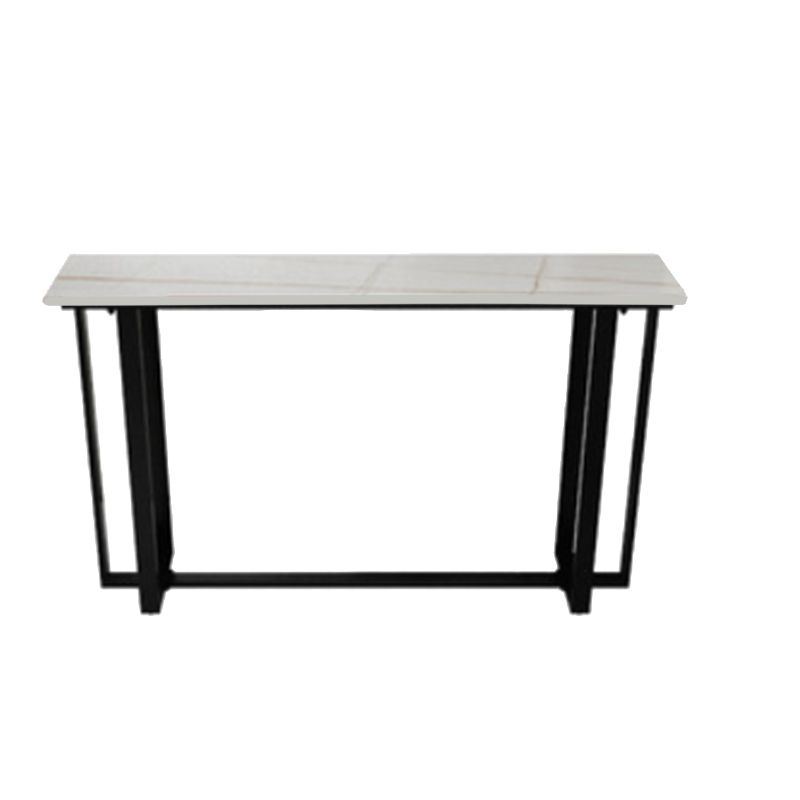 Modern 1/3 Pieces Bar Table Set Rectangle Stone Counter Table with High Stools for Balcony