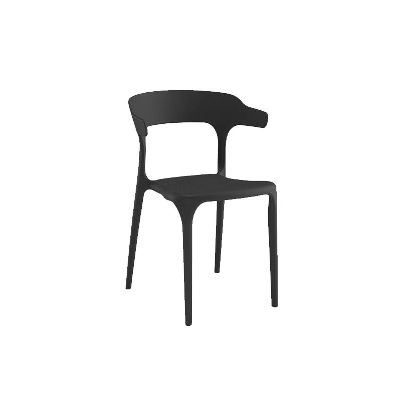 Modern Indoor-Outdoor Chair Open Back Plastic Dining Side Chair