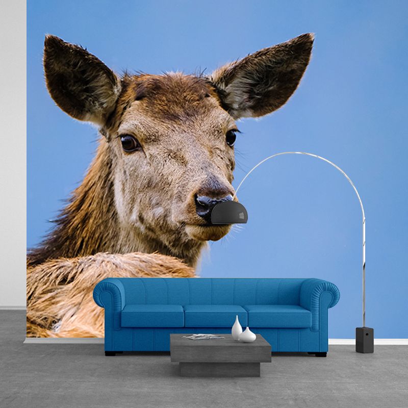 Cute Deer Animal Moisture Resistant Bedroom Wall Covering, Customized Size