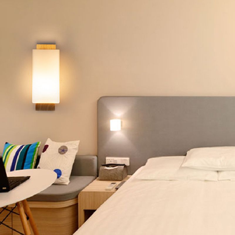 Wit rechthoekige wand sconce verlichting moderne stijl glazen wand gemonteerd verlichtingsarmatuur