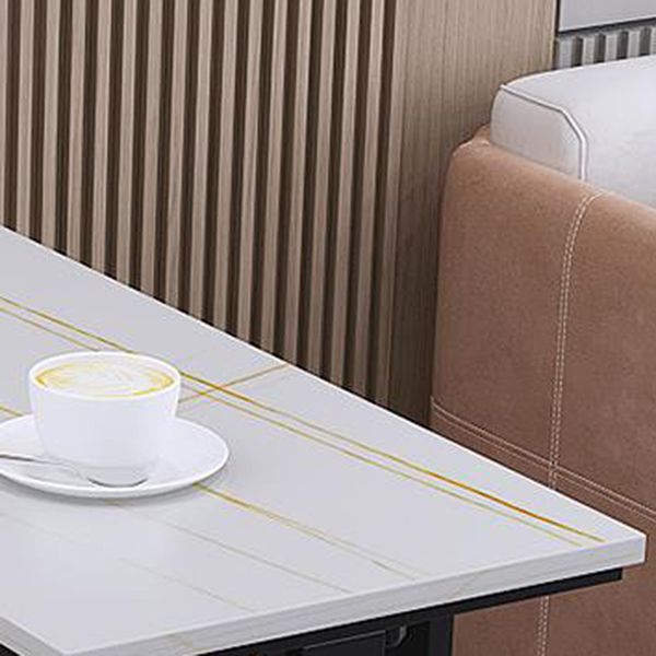 Modern Style Stone Bar Dining Table Rectangle Bar Table in White