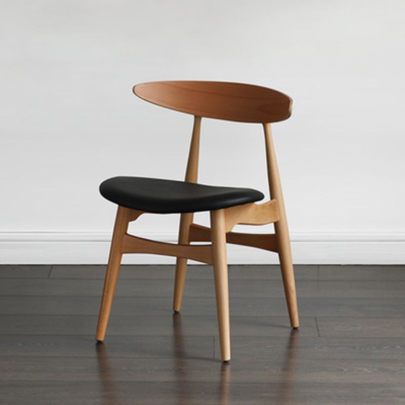 Chaise de salle à manger contemporaine chaise latérale ouverte avec 4 pattes en bois pour un usage domestique