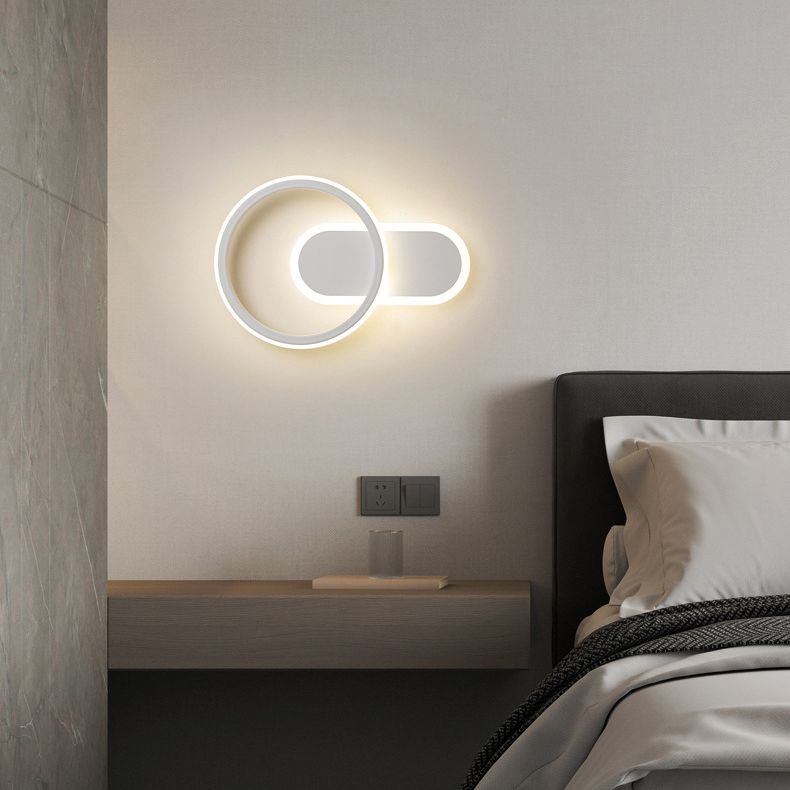 Single White Modernism Wall Mounted Sconce LED Statement Wall Light for Bedroom