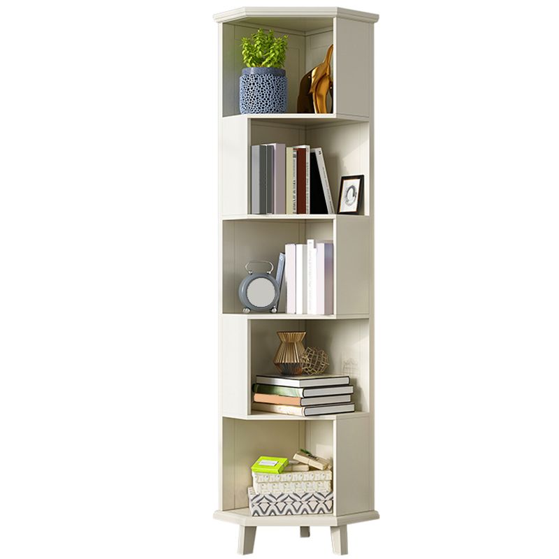 Brown / White Wooden Corner Chest, 15.75" Wide Accent Chest with Shelves