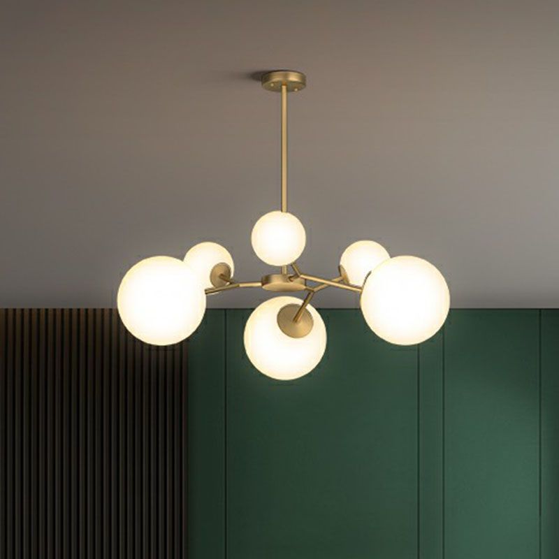 Cream Glass Molecular lampadario molecolare Postmodern Style Aione a sospensione in oro