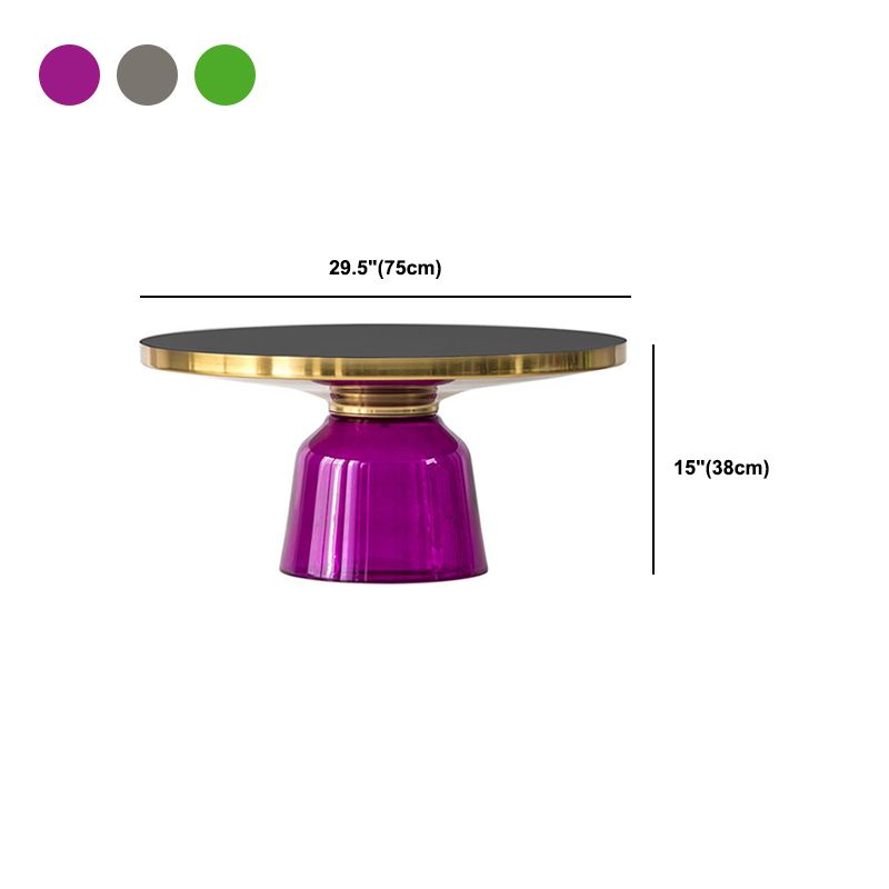 Pedestal Cone Coffee Table Modern Round Glass Top Cocktail Table