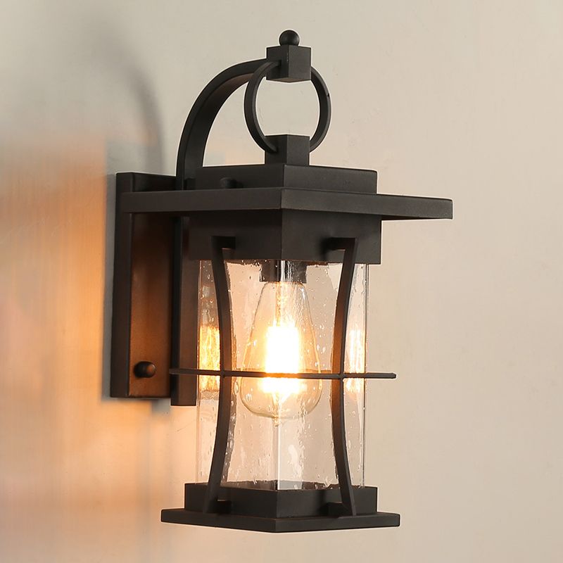 Geometric Wall Light Modern Metal 1 Light Wall Sconce in Black