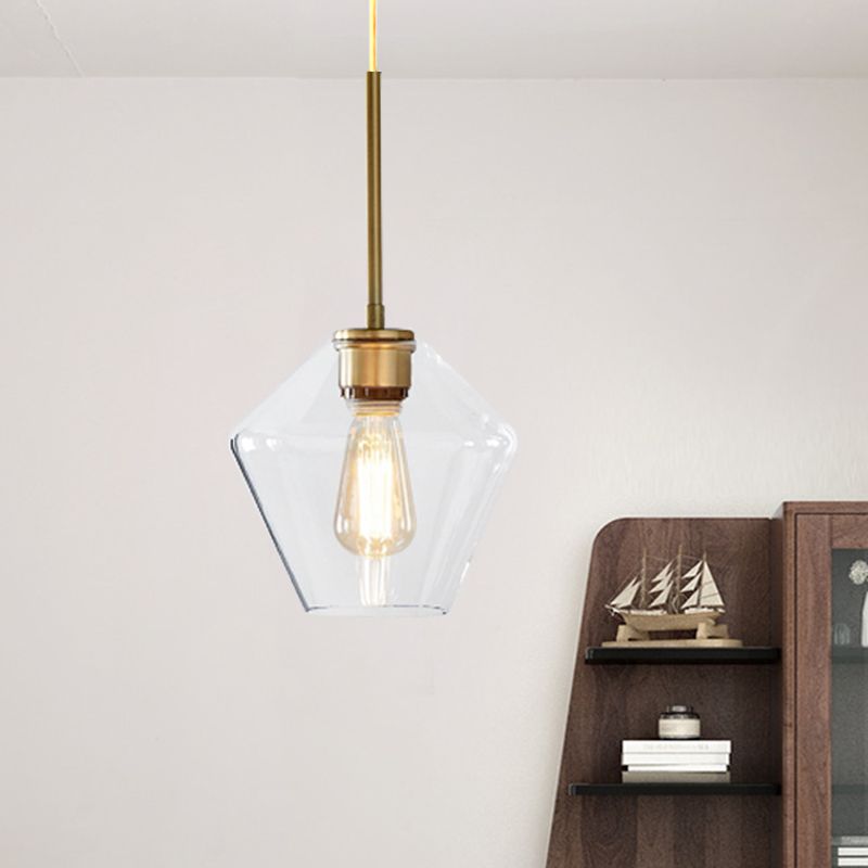 4.5"/9"/12" Wide Glass Shade Hanging Light with Brass Lamp Socket One Light Modern Pendant Light for Office