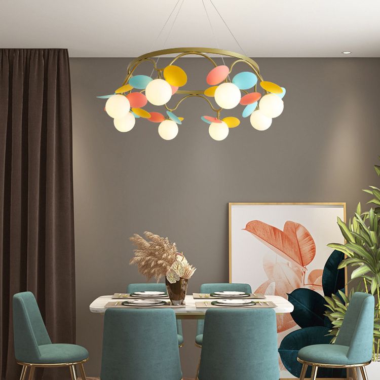 Circle Metal Suspension Lighting Modern Ceiling Suspension Lamp for Bedroom