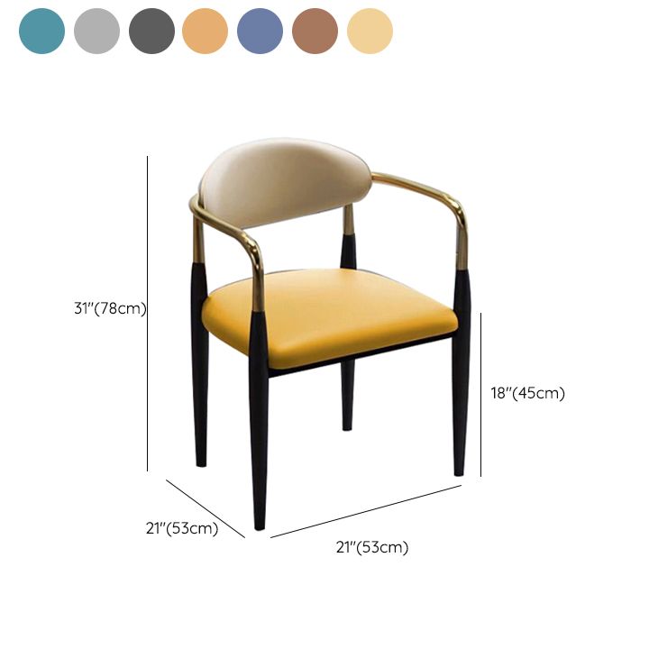 Metal Dining Room Kitchen Chair Black Legs Open Back Dining  Chair