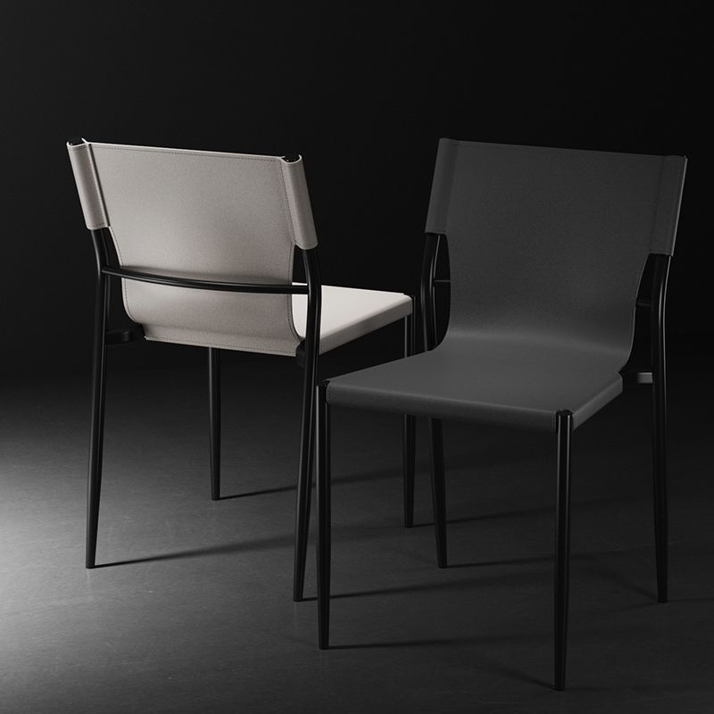 Métal contemporain dinant les chaises sans bras en cuir dinant des chaises pour le restaurant