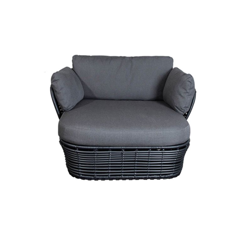 Tropical Plastic Frame Outdoor Patio Sofa with Grey Cushions