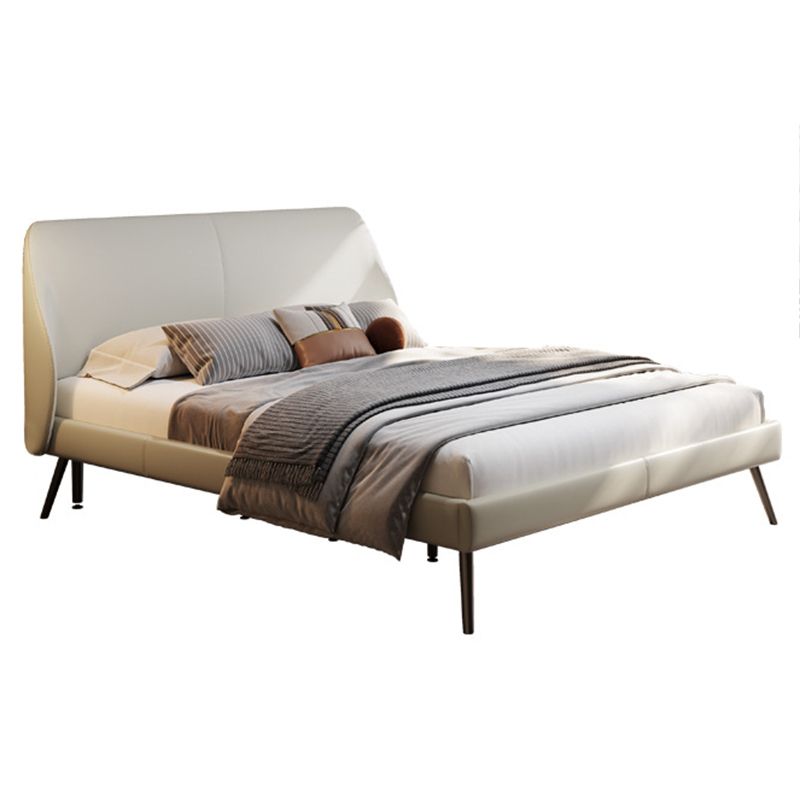 Pine Wood and Beech Slat Bed Foam Panel Modern Standard Bed Upholstered Headboard