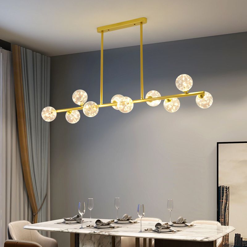 Zeitgenössischer Anhänger Lichter Globe Metal Island Kronleuchter mit Glasschatten