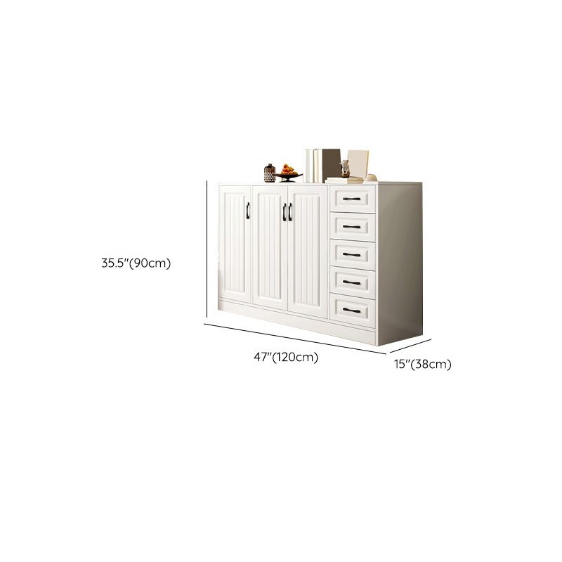 White Accent Cabinet Standard Rectangle Side Cabinet with Doors