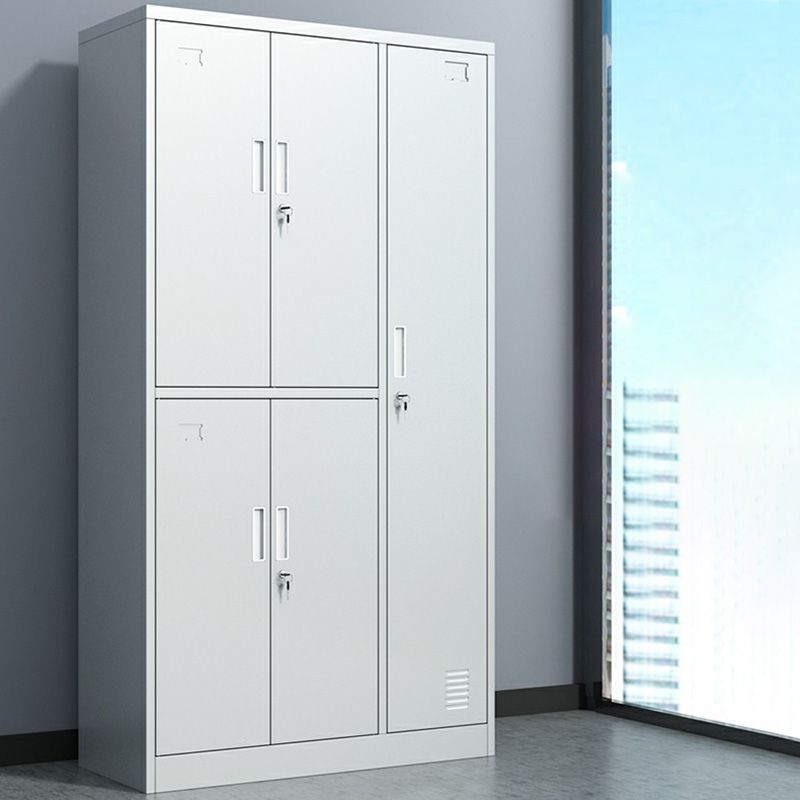 Metal Hinged Door Storage Cabinet Contemporary Gray Cabinet for Bathroom