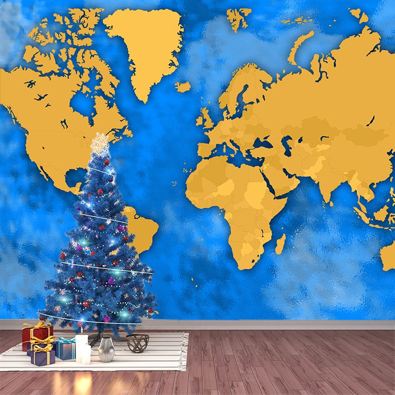 Contemporary World Map Mural Wallpaper Full Size Home Decor Cafe Design Living Room