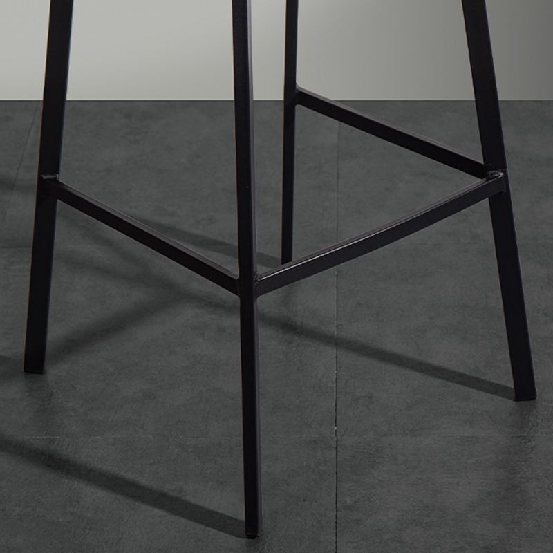 Scandinavian Metal Stool Faux Leather Upholstered Counter Stool