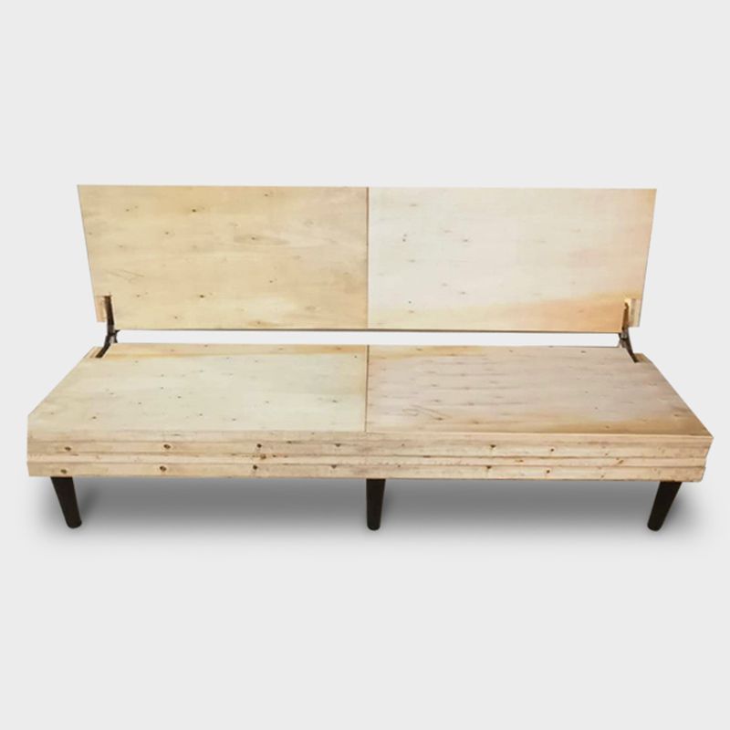 Sofa convertible à bras carré de 80 "High en cuir avec oreiller, salon