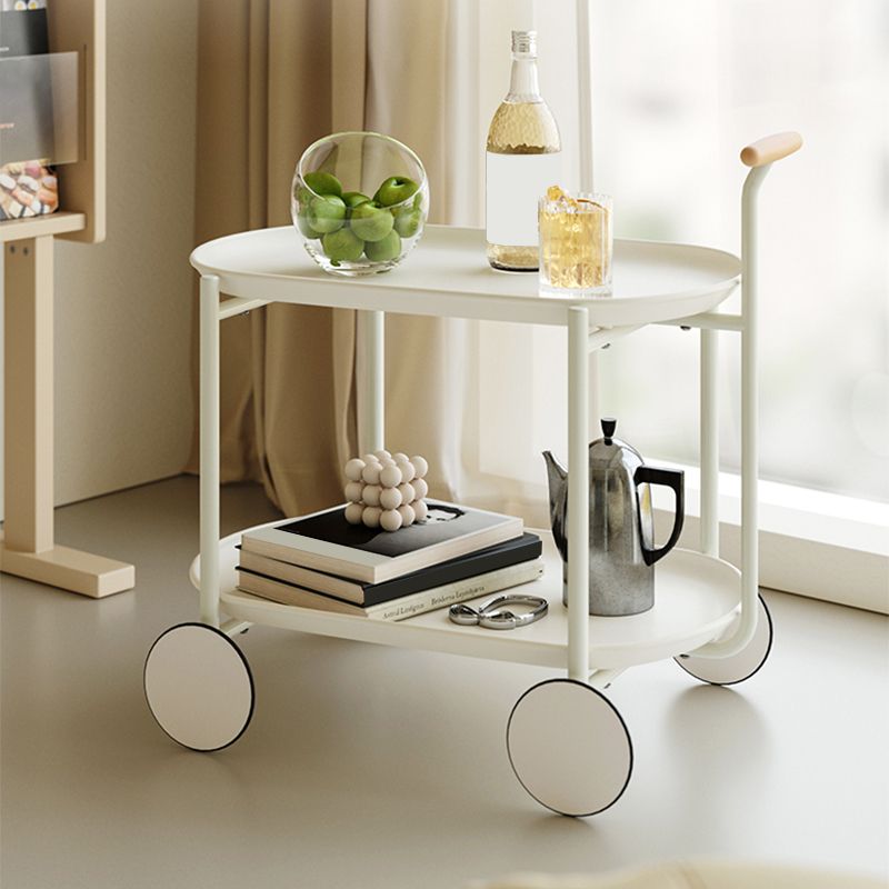 Contemporary Metal Side Table Oval Top Sofa Side Accent Table