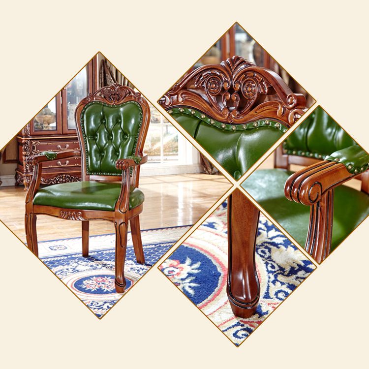 Scandinavian Style Oak Wood Chair Kitchen Dining Solid Back Arm Chairs