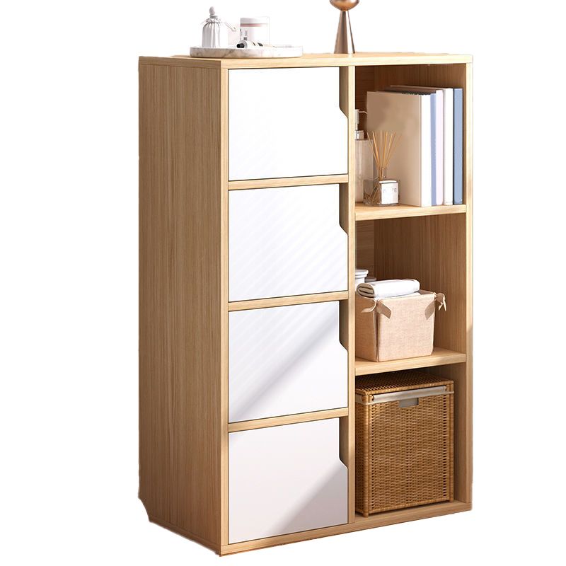 Wooden Side Cabinet with Shelves and Doors 9.44" Wide Storage Cabinet