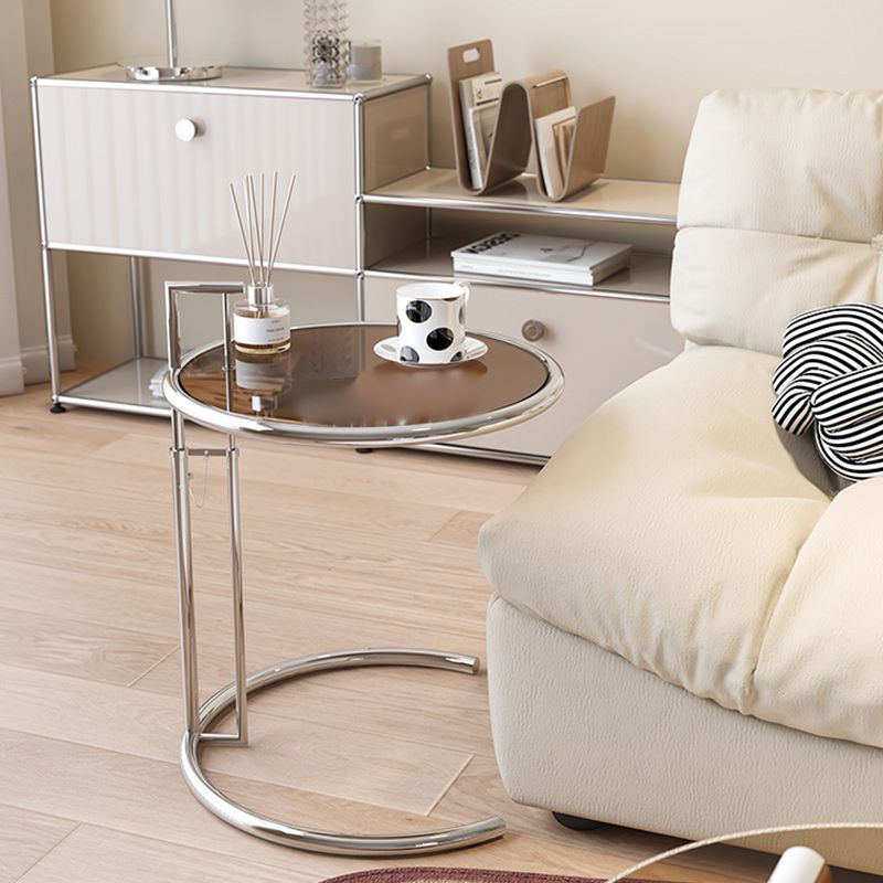 20" Wide Contemporary Corner Table Metal Round Accent Side Table