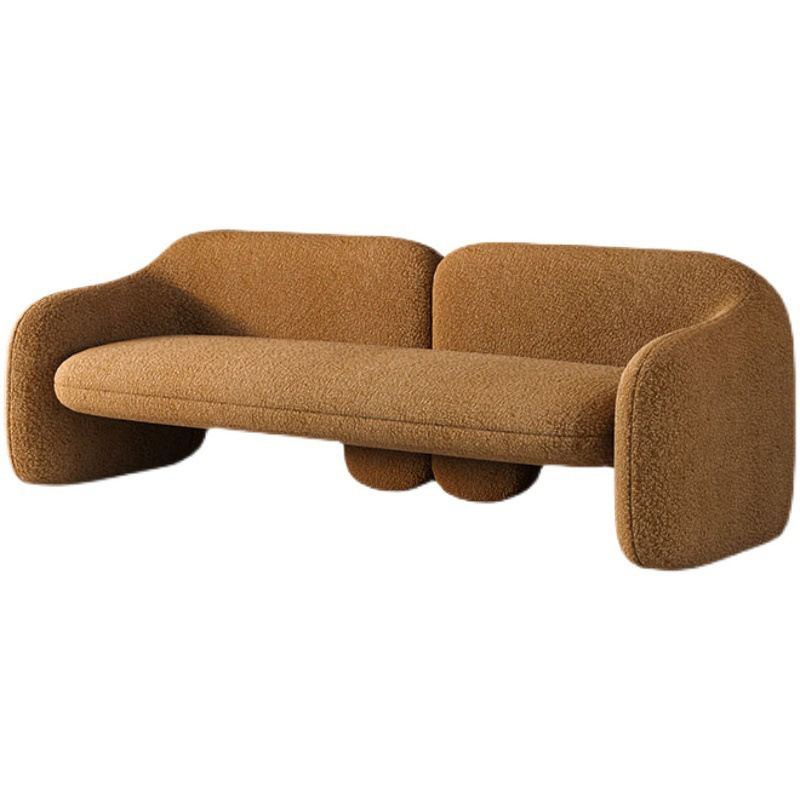 Contemporary Fabric Standard Settee Sloped Arm Sofa for Living Room