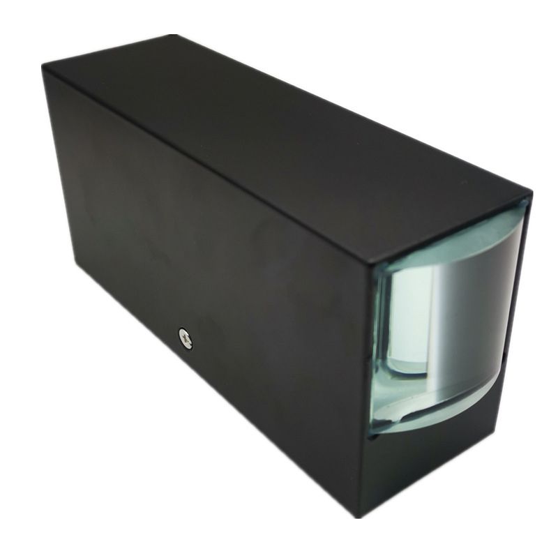 Black Rectangular Metal LED Wall Lamp Double-headed Warm Light Wall Sconce for Villa Corridor