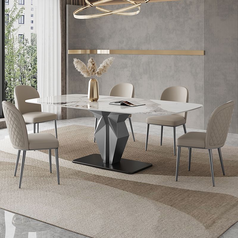 Designer Style Sintered Stone Dining Set Rectangle 1/3/4/6/7 Pieces Dining Room Table Set