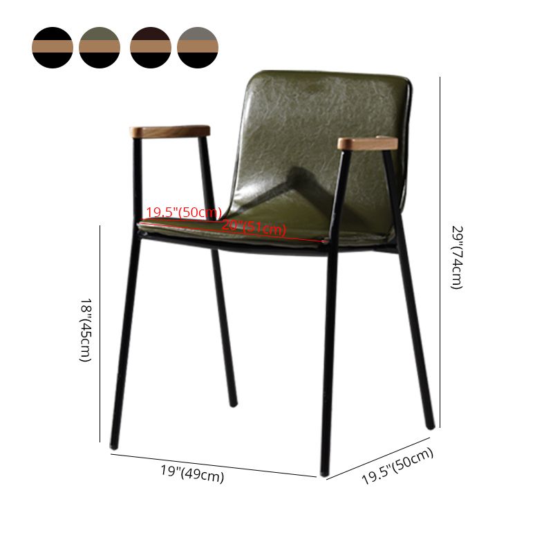 Chaises de salle à manger de style industriel, chaises d'appoint avec bras de cuisine et pieds en métal