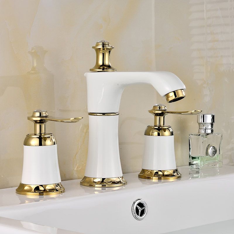 Glam Bath Faucet Trim Deck Mounted Lever Handle Swivel Spout Bathtub Faucet