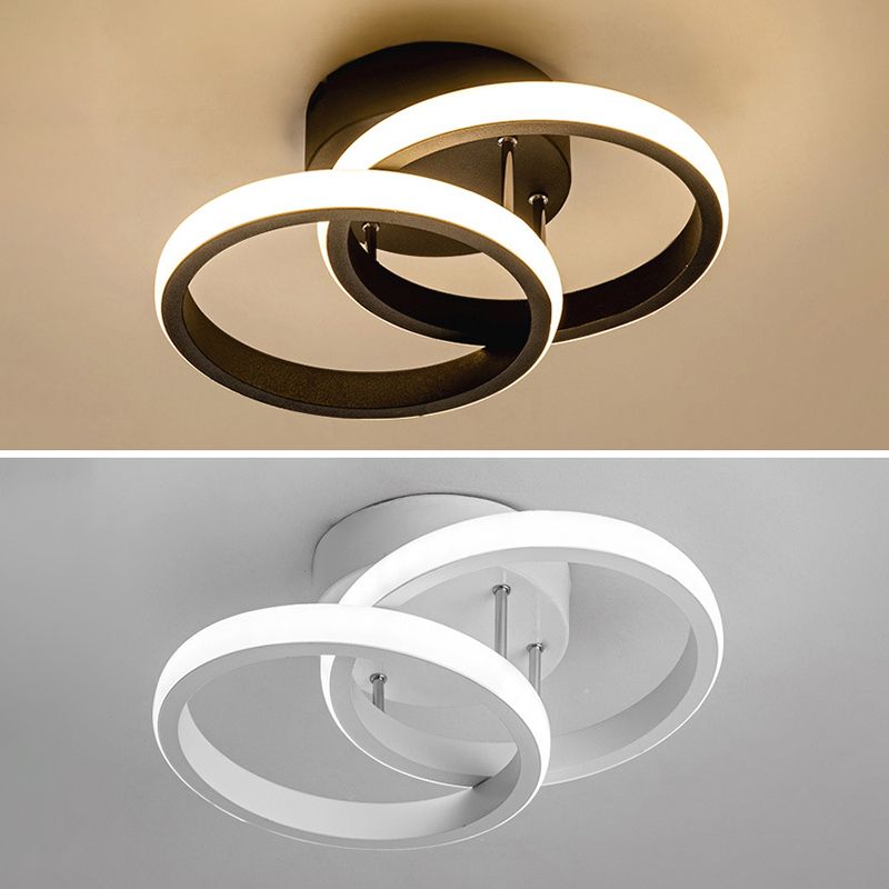 Geometric Semi Mount Lighting Simple Style Metal LED Aisle Semi Flush Light Fixture