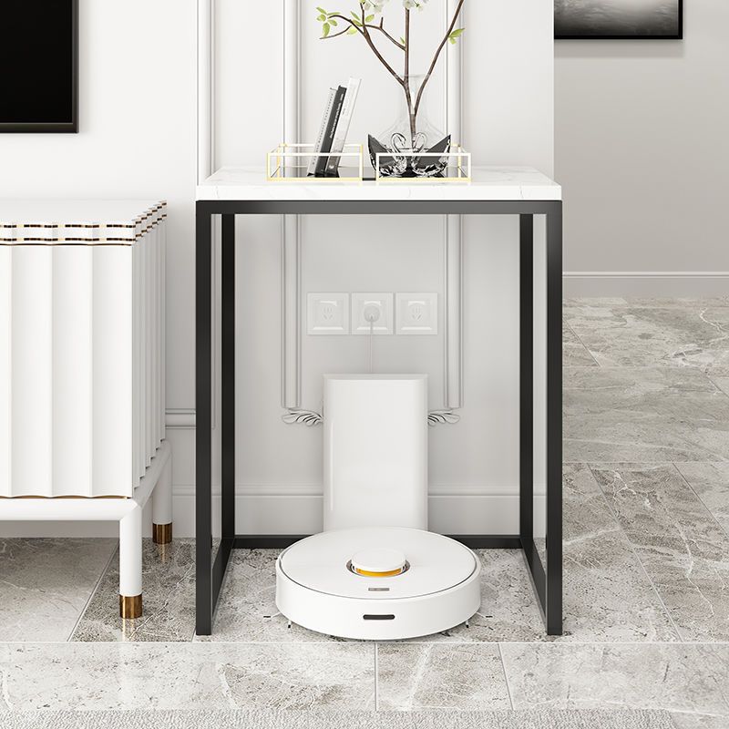 Frame Base Design Cocktail Table Slate Desktop Rectangular Coffee Table with Metal Base