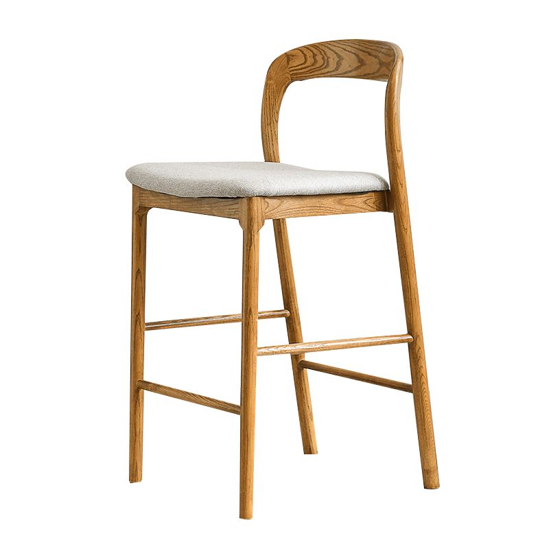 Indoor Solid Wood Bar Stool Upholstered Bar Stool with Footrest