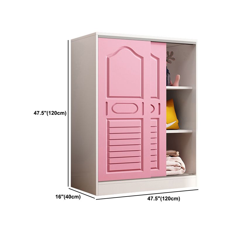 Contemporary Wood Wardrobe 2-Door Wardrobe Closet for Bedroom