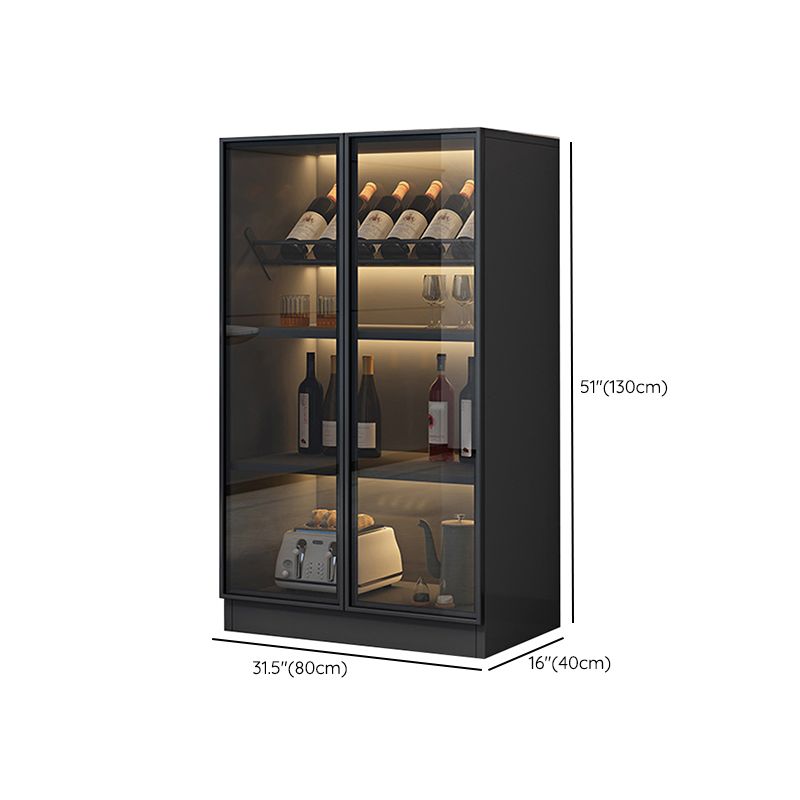 Black Floor Wine Rack Wooden Wine Bottle Rack for Living Room, without Lights